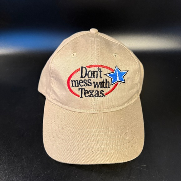 Don't Mess With Texas Hat Cap Adjustable Adult Souvenir Novelty‎ Tan - Picture 1 of 3